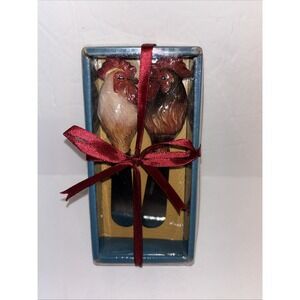 Belle Plume Cheese Spreaders Set Chicken Rooster Farmhouse Style New